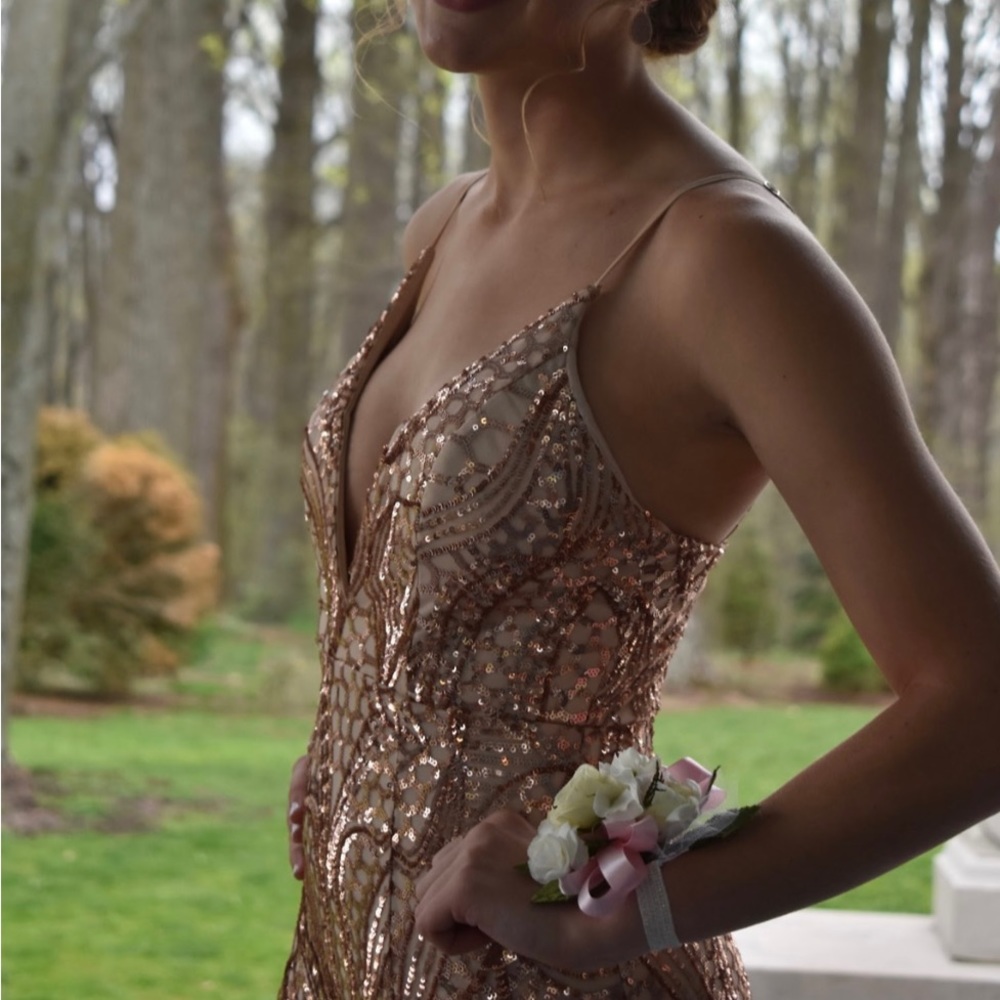 Rose gold prom dress